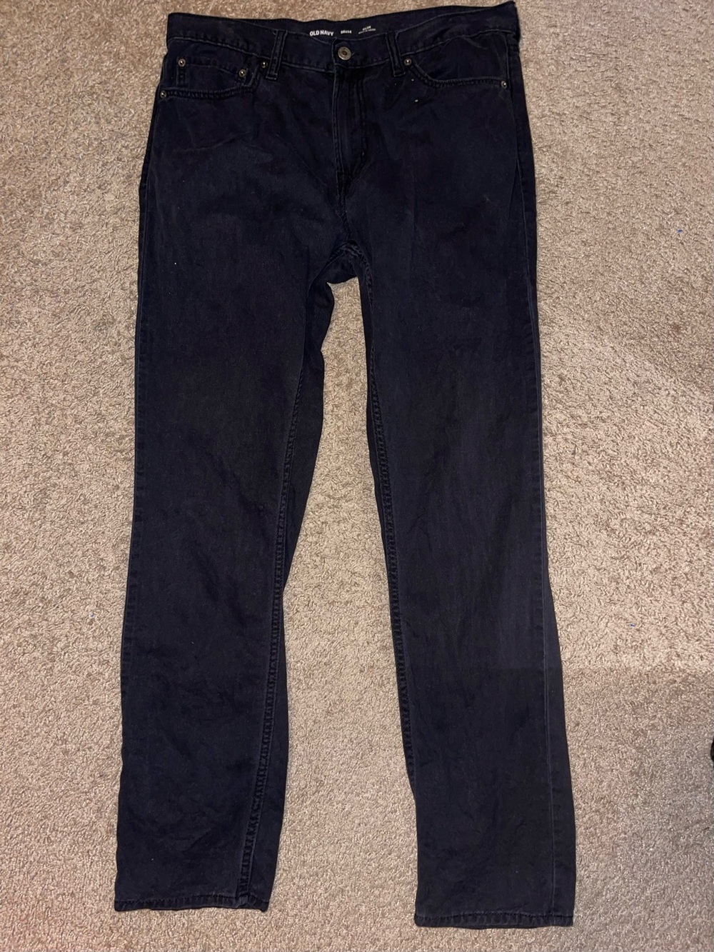 Men Old Navy Black Built-In Tough Slim Denim Jeans Size 36x34